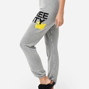 Freecity Gray Sweatpants with Black Text